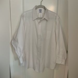 Brooks Brothers Mens 1818 Regent Fit White Dress Shirt, 17 1/2 - 2/3